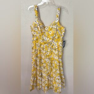 ModCloth  Yellow Floral Sundress Size Large